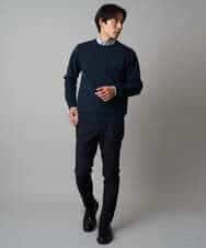 KHFAD40049 a.v.v MEN(アー・ヴェ・ヴェ) 【洗濯機で洗える】ジャカードクルーネックニット ラベンダー