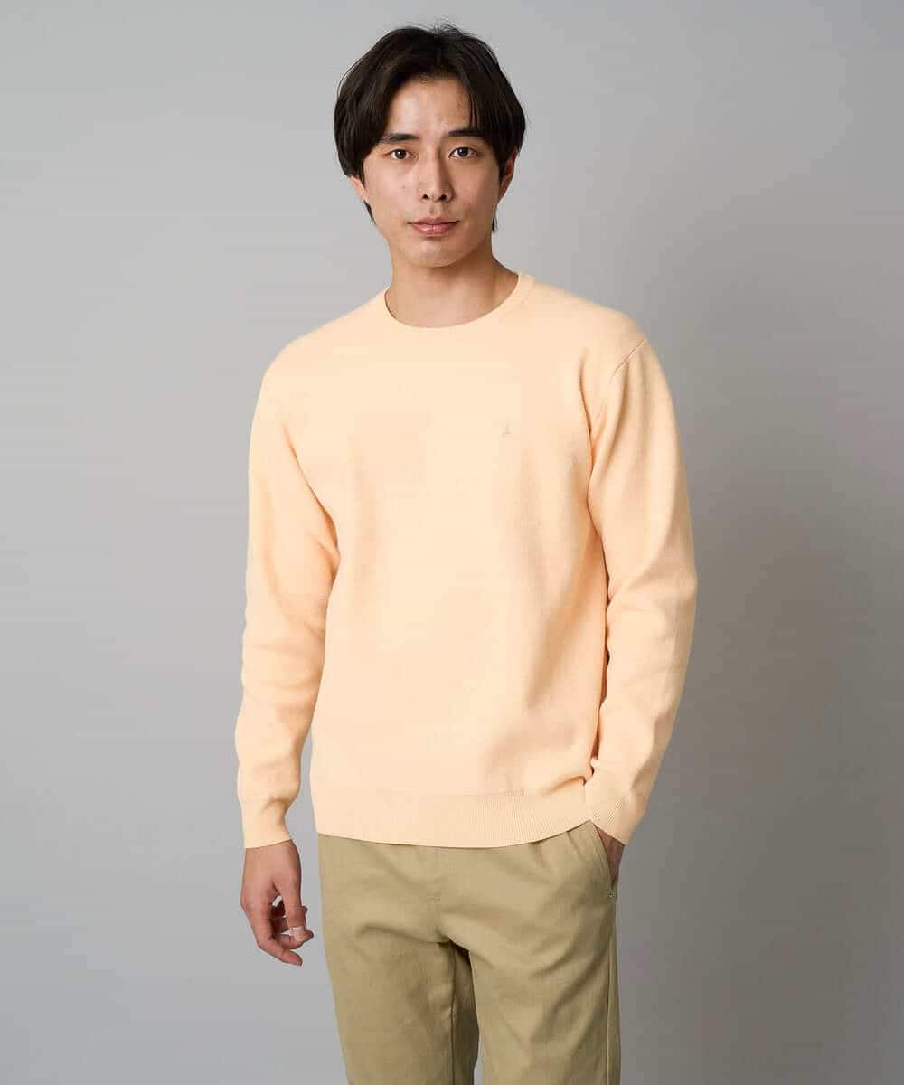 KHFAD40049 a.v.v MEN(アー・ヴェ・ヴェ) 【洗濯機で洗える】ジャカードクルーネックニット ラベンダー