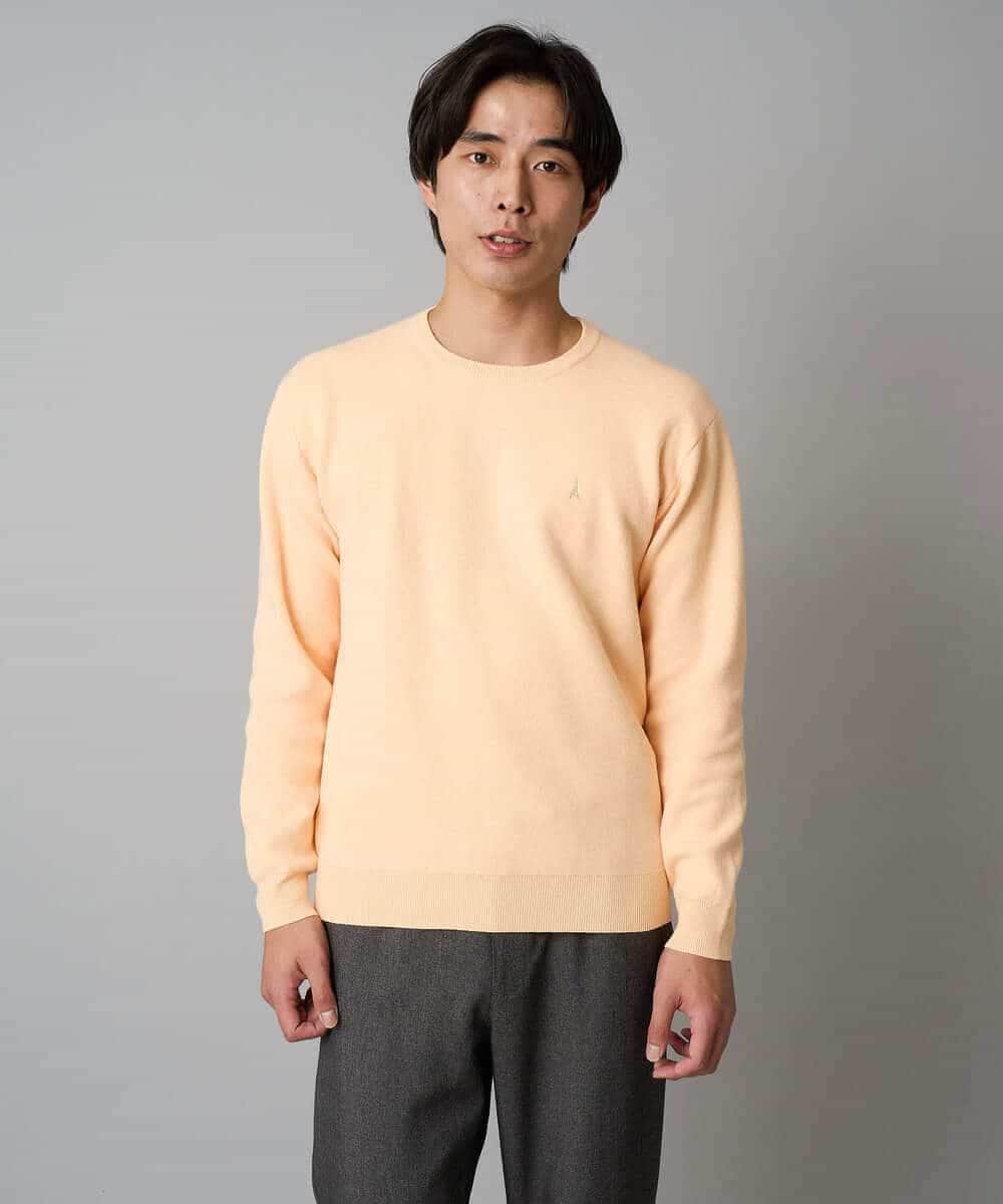 KHFAD40049 a.v.v MEN(アー・ヴェ・ヴェ) 【洗濯機で洗える】ジャカードクルーネックニット ラベンダー