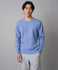 KHFAD40049 a.v.v MEN(アー・ヴェ・ヴェ) 【洗濯機で洗える】ジャカードクルーネックニット ラベンダー