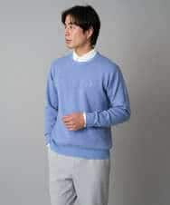 KHFAD40049 a.v.v MEN(アー・ヴェ・ヴェ) 【洗濯機で洗える】ジャカードクルーネックニット ラベンダー