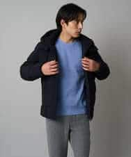 KHFAD40049 a.v.v MEN(アー・ヴェ・ヴェ) 【洗濯機で洗える】ジャカードクルーネックニット ラベンダー