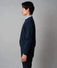 KHFAD40049 a.v.v MEN(アー・ヴェ・ヴェ) 【洗濯機で洗える】ジャカードクルーネックニット ラベンダー