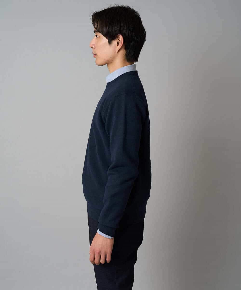 KHFAD40049 a.v.v MEN(アー・ヴェ・ヴェ) 【洗濯機で洗える】ジャカードクルーネックニット ラベンダー