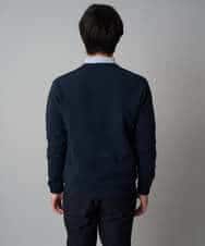 KHFAD40049 a.v.v MEN(アー・ヴェ・ヴェ) 【洗濯機で洗える】ジャカードクルーネックニット ラベンダー