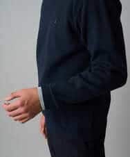 KHFAD40049 a.v.v MEN(アー・ヴェ・ヴェ) 【洗濯機で洗える】ジャカードクルーネックニット ラベンダー