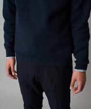 KHFAD40049 a.v.v MEN(アー・ヴェ・ヴェ) 【洗濯機で洗える】ジャカードクルーネックニット ラベンダー