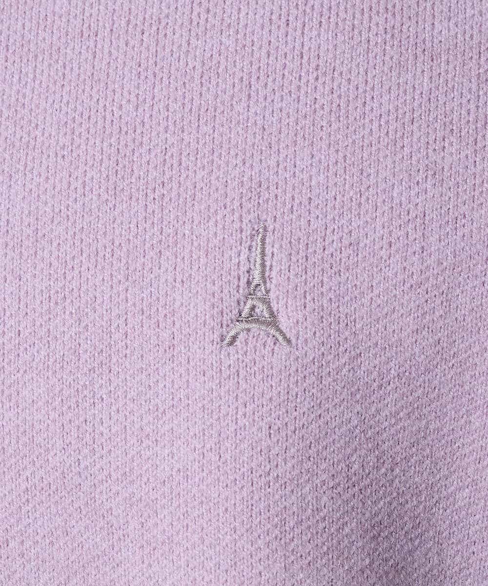 KHFAD40049 a.v.v MEN(アー・ヴェ・ヴェ) 【洗濯機で洗える】ジャカードクルーネックニット ラベンダー