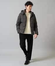 KHFAD60049 a.v.v MEN(アー・ヴェ・ヴェ) 【洗濯機で洗える】ワンポイント刺繍ボートネックニット アイボリー