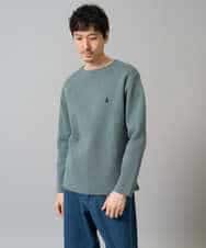 KHFAD60049 a.v.v MEN(アー・ヴェ・ヴェ) 【洗濯機で洗える】ワンポイント刺繍ボートネックニット アイボリー