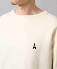 KHFAD60049 a.v.v MEN(アー・ヴェ・ヴェ) 【洗濯機で洗える】ワンポイント刺繍ボートネックニット アイボリー