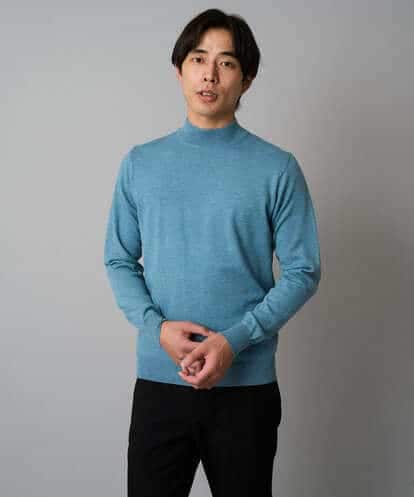 KHFAD70059  【洗える】14ゲージスマートモックネックニット〈ON/OFF SERIES〉