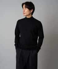 KHFAD70059 a.v.v MEN(アー・ヴェ・ヴェ) 【洗える】14ゲージスマートモックネックニット〈ON/OFF SERIES〉 ブラック