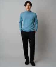 KHFAD70059 a.v.v MEN(アー・ヴェ・ヴェ) 【洗える】14ゲージスマートモックネックニット〈ON/OFF SERIES〉 ブラック