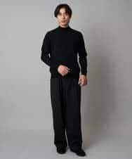 KHFAD70059 a.v.v MEN(アー・ヴェ・ヴェ) 【洗える】14ゲージスマートモックネックニット〈ON/OFF SERIES〉 ブラック