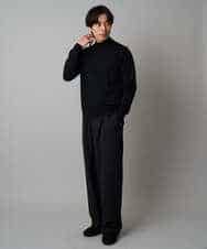 KHFAD70059 a.v.v MEN(アー・ヴェ・ヴェ) 【洗える】14ゲージスマートモックネックニット〈ON/OFF SERIES〉 ブラック