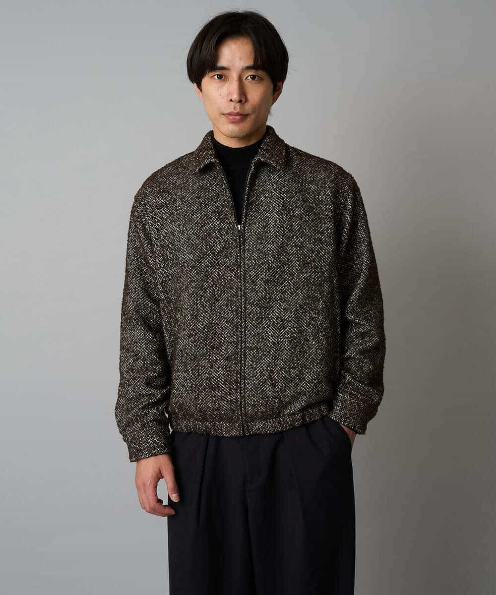 KHFAD70059 a.v.v MEN(アー・ヴェ・ヴェ) 【洗える】14ゲージスマートモックネックニット〈ON/OFF SERIES〉 ブラック