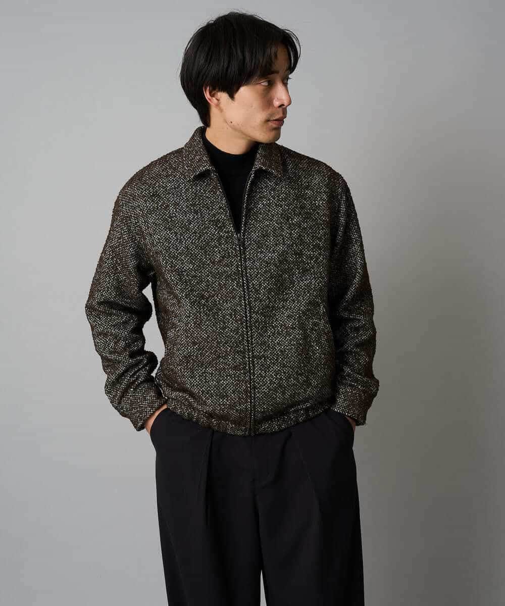 KHFAD70059 a.v.v MEN(アー・ヴェ・ヴェ) 【洗える】14ゲージスマートモックネックニット〈ON/OFF SERIES〉 ブラック