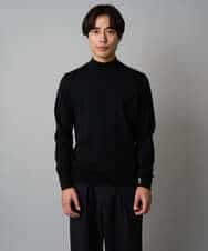 KHFAD70059 a.v.v MEN(アー・ヴェ・ヴェ) 【洗える】14ゲージスマートモックネックニット〈ON/OFF SERIES〉 ブラック