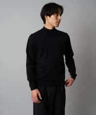 KHFAD70059 a.v.v MEN(アー・ヴェ・ヴェ) 【洗える】14ゲージスマートモックネックニット〈ON/OFF SERIES〉 ブラック