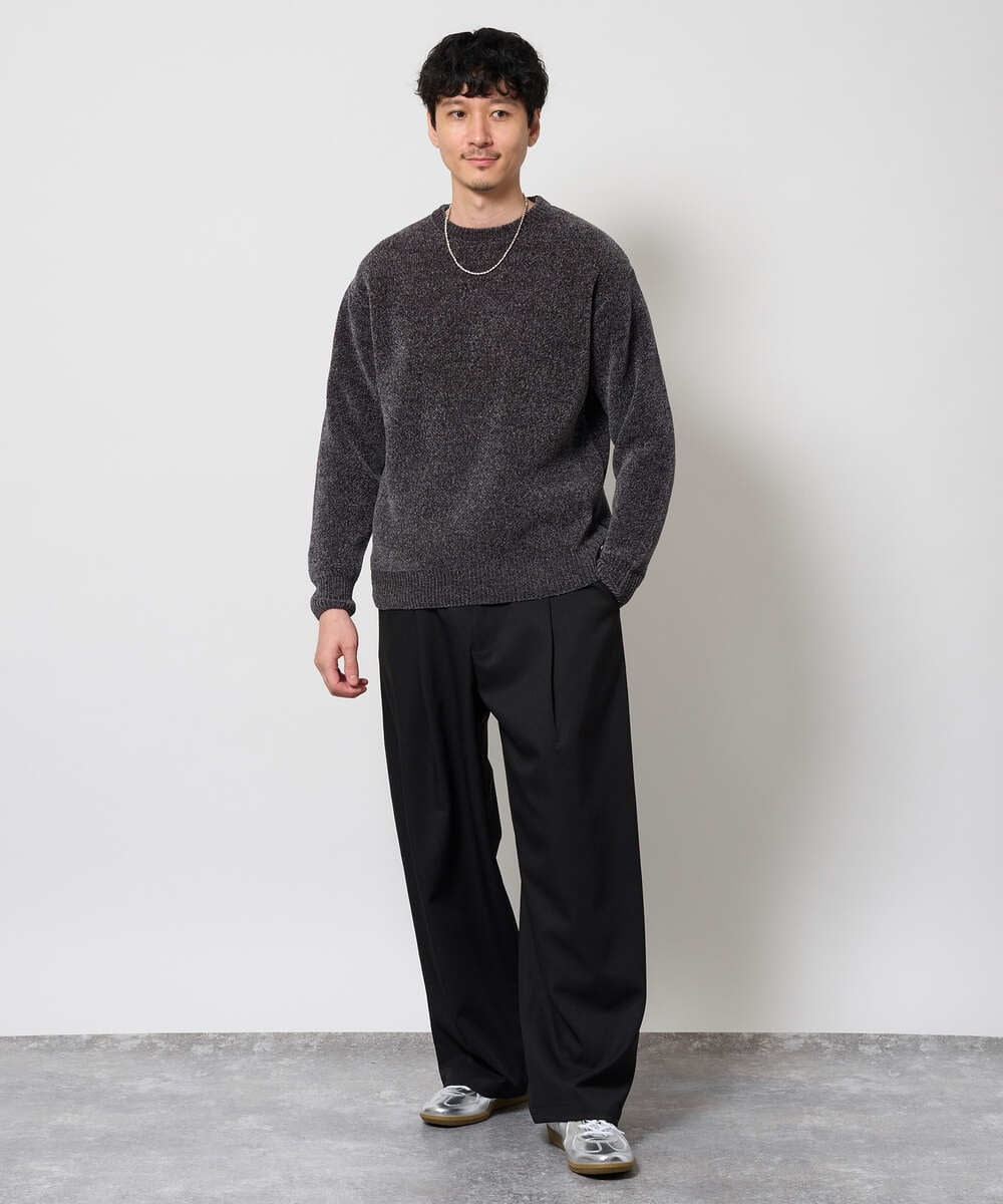 KHFAG01059 a.v.v MEN(アー・ヴェ・ヴェ) ROYALモール クルーネックニット ダークグレー