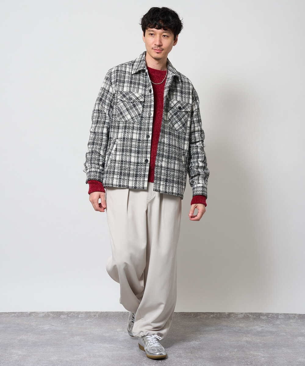 KHFAG01059 a.v.v MEN(アー・ヴェ・ヴェ) ROYALモール クルーネックニット ダークグレー