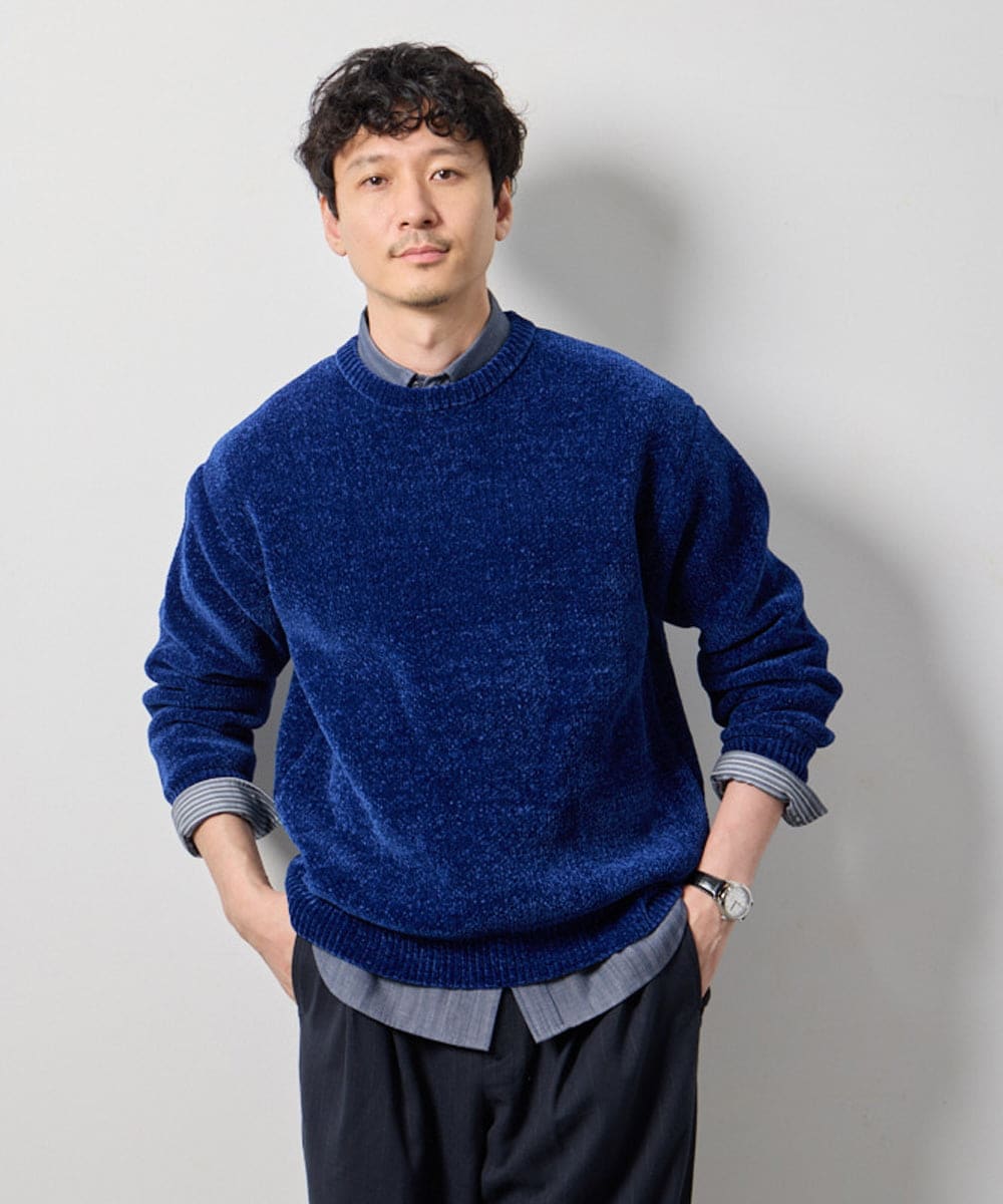 KHFAG01059 a.v.v MEN(アー・ヴェ・ヴェ) ROYALモール クルーネックニット ダークグレー