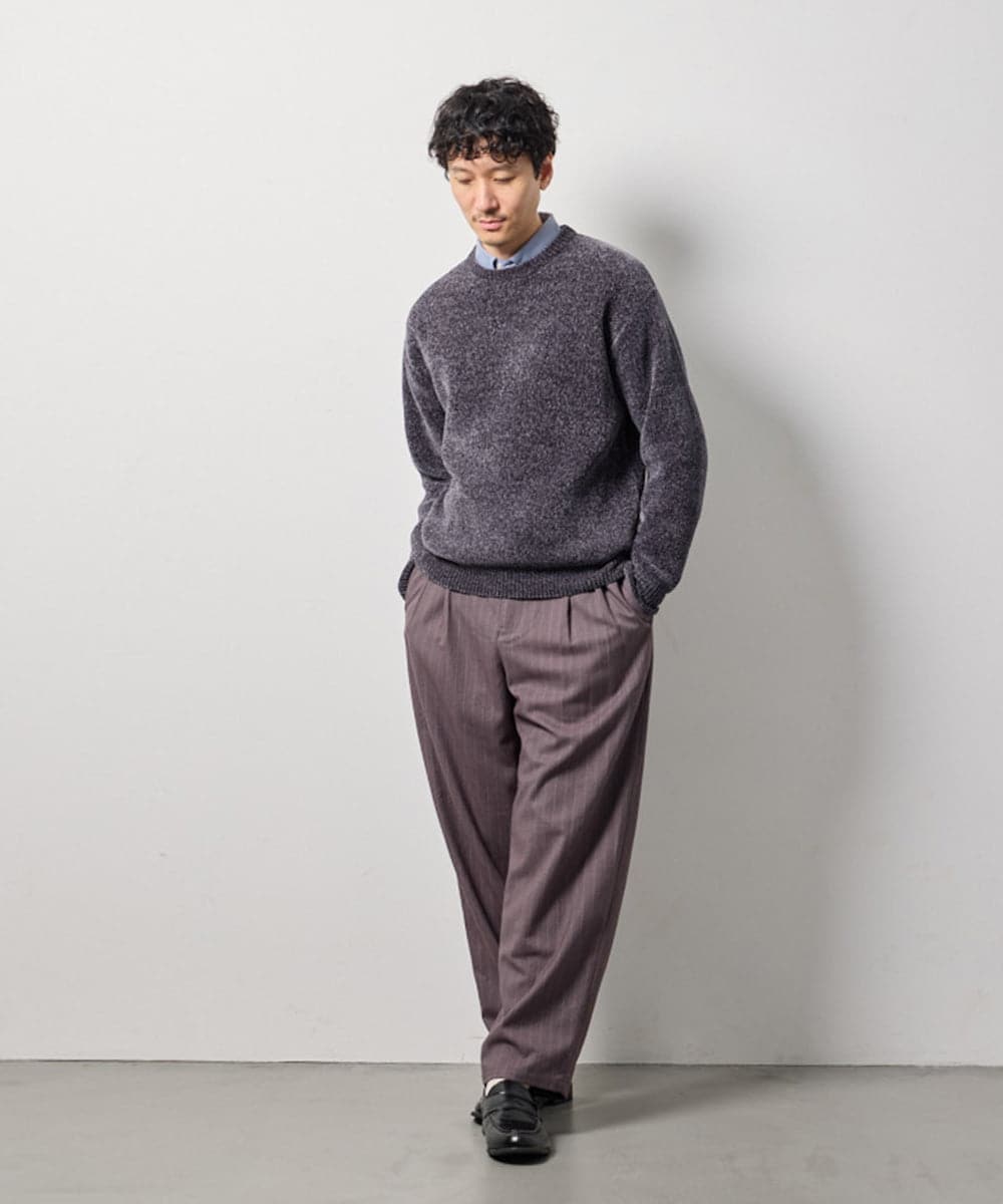 KHFAG01059 a.v.v MEN(アー・ヴェ・ヴェ) ROYALモール クルーネックニット ダークグレー