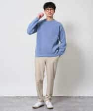 KHFAG02059 a.v.v MEN(アー・ヴェ・ヴェ) 【洗濯機で洗える】モールバックボーダークルーネックニット ダークグレー