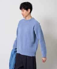 KHFAG02059 a.v.v MEN(アー・ヴェ・ヴェ) 【洗濯機で洗える】モールバックボーダークルーネックニット ダークグレー
