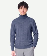 KHFAG74069 a.v.v MEN(アー・ヴェ・ヴェ) スマートケーブルタートルニット ブルー