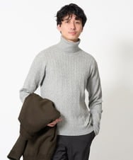KHFAG74069 a.v.v MEN(アー・ヴェ・ヴェ) スマートケーブルタートルニット グレー
