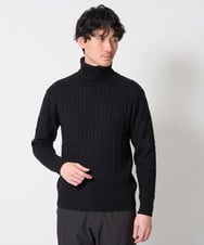 KHFAG74069 a.v.v MEN(アー・ヴェ・ヴェ) スマートケーブルタートルニット ブラック