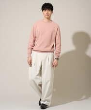 KHFED20059 a.v.v MEN(アー・ヴェ・ヴェ) 【洗濯機で洗える】タックメッシュクルーネックニット ホワイト