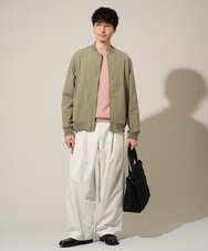 KHFED20059 a.v.v MEN(アー・ヴェ・ヴェ) 【洗濯機で洗える】タックメッシュクルーネックニット ホワイト