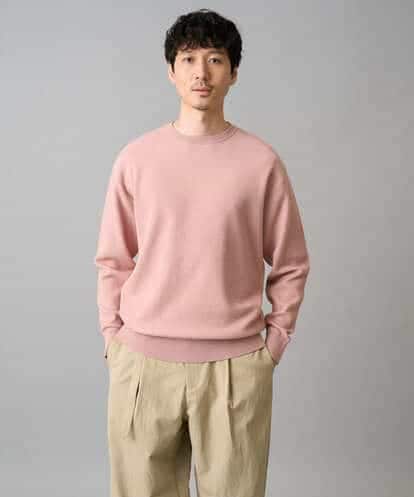 KHFED20059 a.v.v MEN 【洗濯機で洗える】タックメッシュクルーネックニット