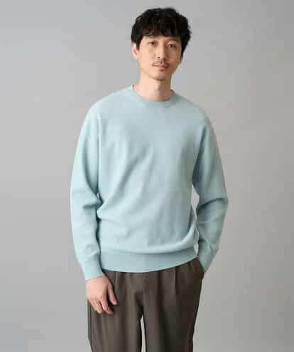KHFED20059 a.v.v MEN 【洗濯機で洗える】タックメッシュクルーネックニット