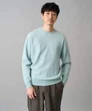 KHFED20059 a.v.v MEN(アー・ヴェ・ヴェ) 【洗濯機で洗える】タックメッシュクルーネックニット グリーン