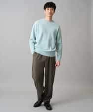 KHFED20059 a.v.v MEN(アー・ヴェ・ヴェ) 【洗濯機で洗える】タックメッシュクルーネックニット ホワイト