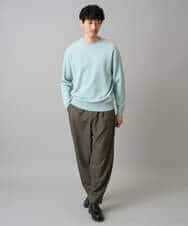 KHFED20059 a.v.v MEN(アー・ヴェ・ヴェ) 【洗濯機で洗える】タックメッシュクルーネックニット ホワイト