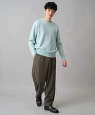 KHFED20059 a.v.v MEN(アー・ヴェ・ヴェ) 【洗濯機で洗える】タックメッシュクルーネックニット ホワイト