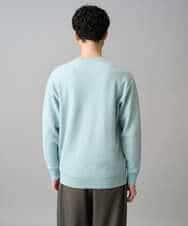 KHFED20059 a.v.v MEN(アー・ヴェ・ヴェ) 【洗濯機で洗える】タックメッシュクルーネックニット ホワイト