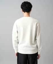 KHFED20059 a.v.v MEN(アー・ヴェ・ヴェ) 【洗濯機で洗える】タックメッシュクルーネックニット ホワイト