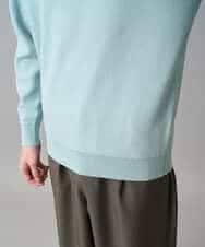 KHFED20059 a.v.v MEN(アー・ヴェ・ヴェ) 【洗濯機で洗える】タックメッシュクルーネックニット ホワイト