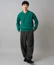 KHFED21069 a.v.v MEN(アー・ヴェ・ヴェ) 【洗濯機で洗える】ポップコーンスキッパーニットポロ ネイビー