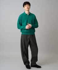 KHFED21069 a.v.v MEN(アー・ヴェ・ヴェ) 【洗濯機で洗える】ポップコーンスキッパーニットポロ ネイビー