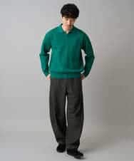 KHFED21069 a.v.v MEN(アー・ヴェ・ヴェ) 【洗濯機で洗える】ポップコーンスキッパーニットポロ ネイビー