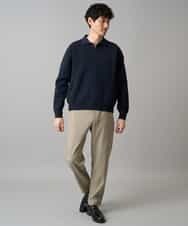 KHFED21069 a.v.v MEN(アー・ヴェ・ヴェ) 【洗濯機で洗える】ポップコーンスキッパーニットポロ ネイビー