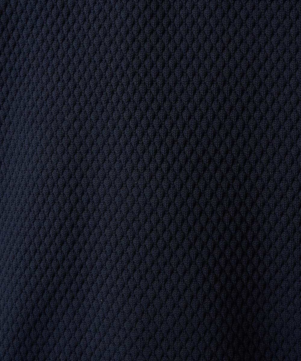 KHFED21069 a.v.v MEN(アー・ヴェ・ヴェ) 【洗濯機で洗える】ポップコーンスキッパーニットポロ ネイビー