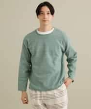 KHFEP01044 a.v.v MEN(アー・ヴェ・ヴェ) 【洗濯機で洗える】メランジクルーネックニット グリーン